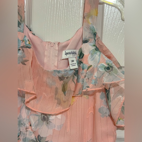 NWOT Girls Speechless Floral Ruffle Maxi Length Dress- Size 10 - Picture 2 of 3